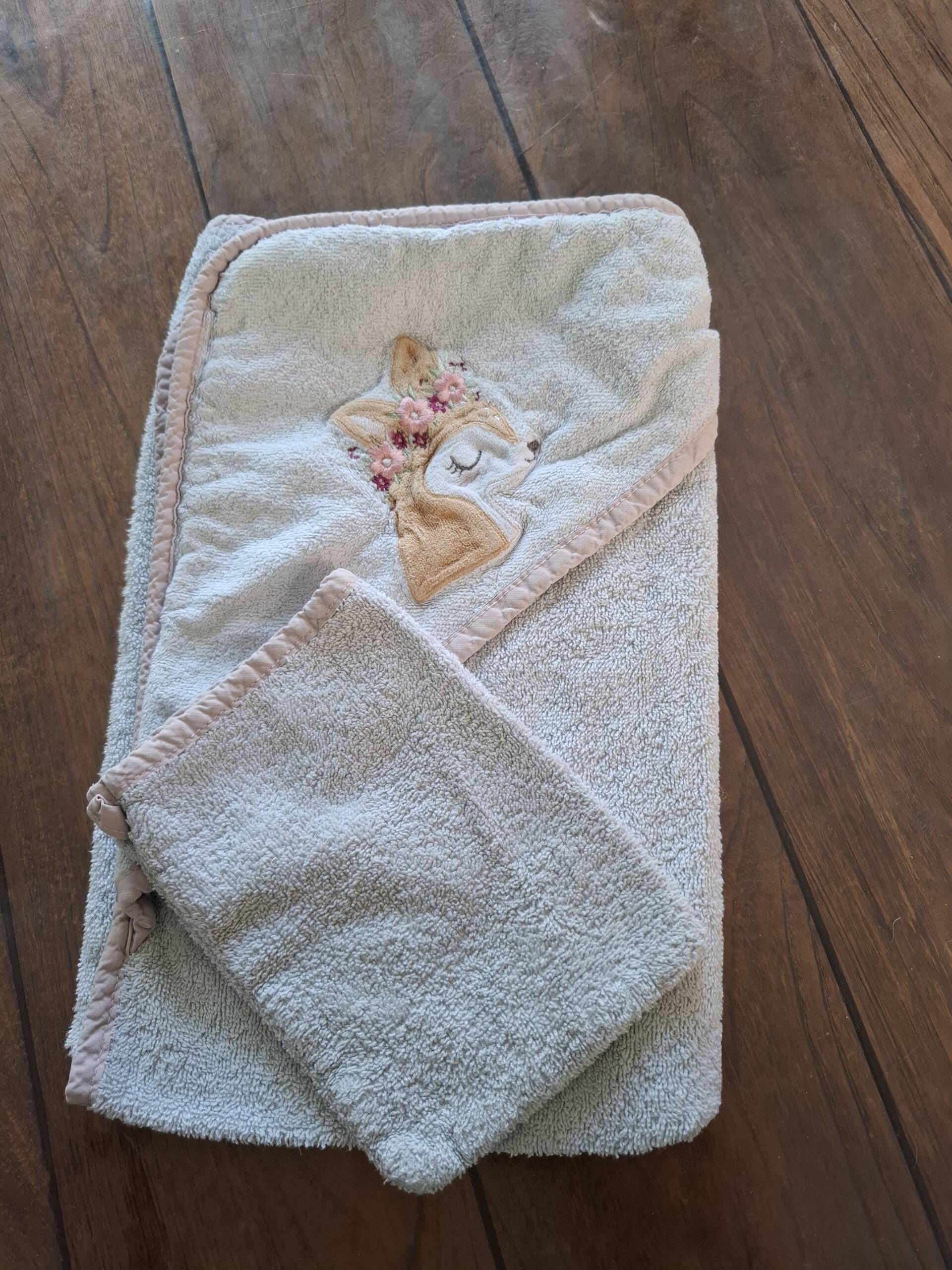 Cape de bain + gant de toilette Tex Taille unique