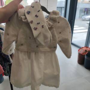 Robe velour 12m avec collant Obaïbi 6-12 mois