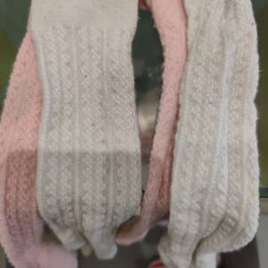 Lot 2 collants blanc et rose Inconnue 6-12 mois