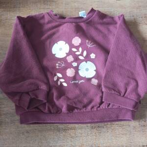 Pull fleuri violet  obaibi 74cm Obaïbi 6-12 mois