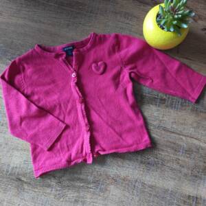 Gilet Kiabi violet motif cœur Kiabi 6-12 mois