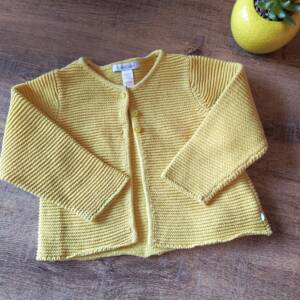 Gilet coton moutarde obaibi Obaïbi 6-12 mois