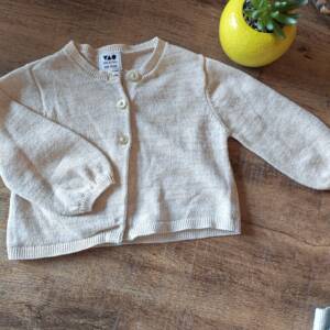 Gilet pailleté beige 74cm Obaïbi 6-12 mois