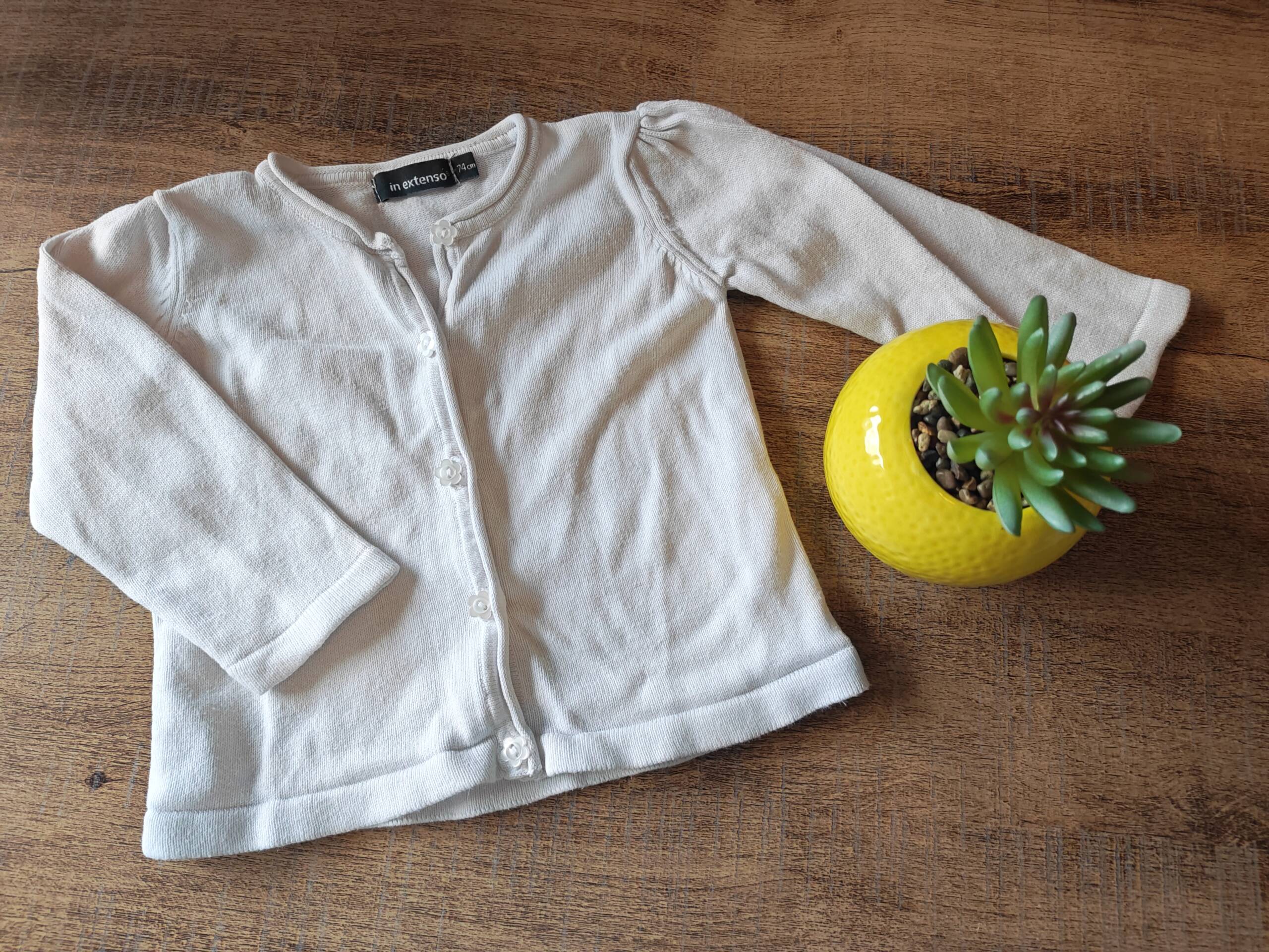 Gilet blanc a boutons 74cm In extenso 6-12 mois