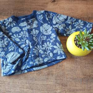 Gilet bleu avec motif a pressions 74cm Petit Bateau 6-12 mois