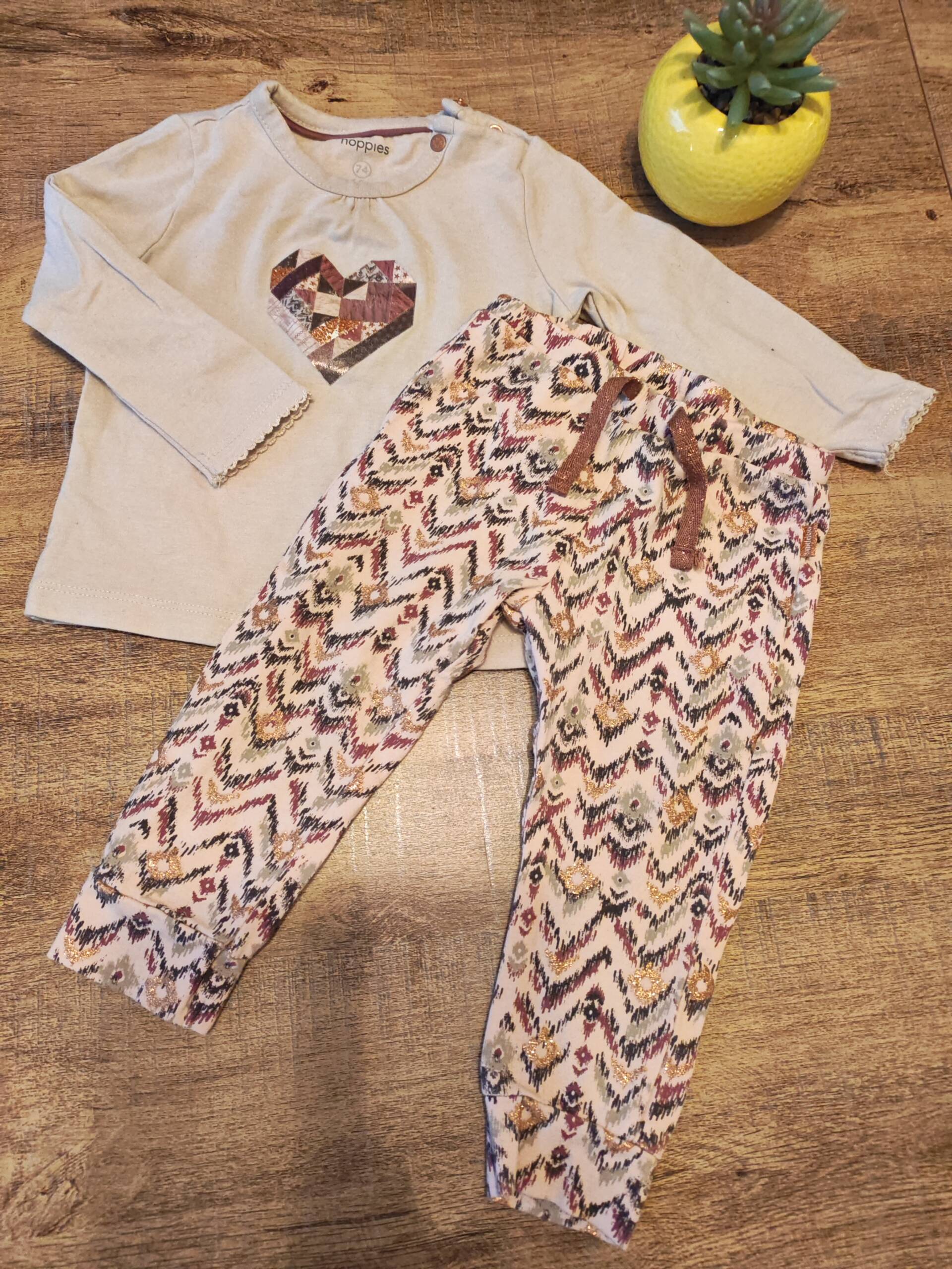 Ensemble noppies beige & rose 74cm Noppies 6-12 mois