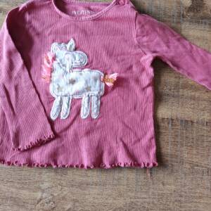 Haut l.m rose licorne In extenso 6-12 mois