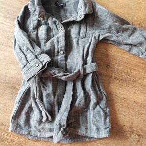 Chemise robe à carreaux gris Kiabi avec ceinture 9m Kiabi 6-12 mois