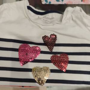 T shirt marinière bleu coeur 12m