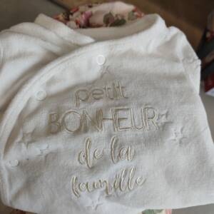 Pijama blanc petit bonheur 9m Gemo 6-12 mois