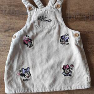 Robe salopette beige Minnie 100% coton Disney baby 6-12 mois