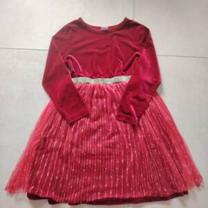 Robe rouge haut en velours Patpat 7-8 ans