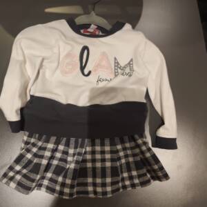 Robe glam rock 6m + collant lapin Boboli 6-12 mois