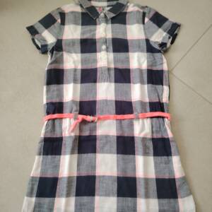 Robe à carreau et ceinture rose Orchestra 7-8 ans