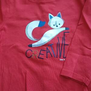 T-shirt 6 mois rouge renard Obaïbi