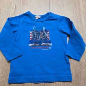 T shirt manche longue bleu 6-12 mois