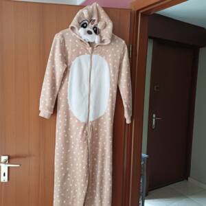 Combi Pyjama en pilou avec capuche 11-12 ans