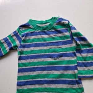 Tee-shirt lignes bleu vert 6 mois