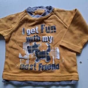 Tee-shirt jaune chien 6 mois