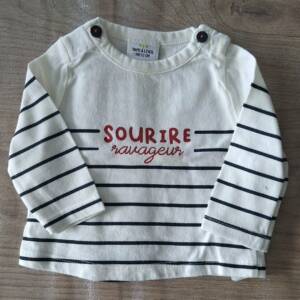 T-shirt longues manches Tape à l’œil 0-3 mois