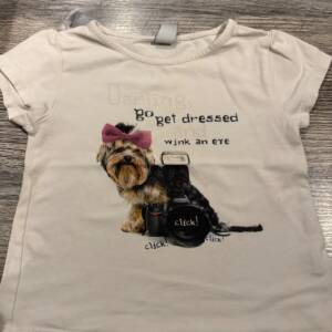 T-shirt avec chien et appareil photo