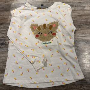 Pull blanc chat alors