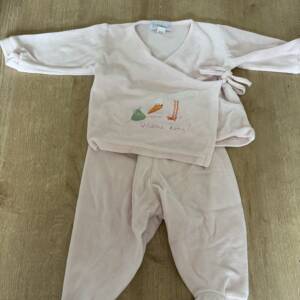 Pyjama velours rose cigogne premaman 3 mois 62 cm Prémaman 0-3 mois