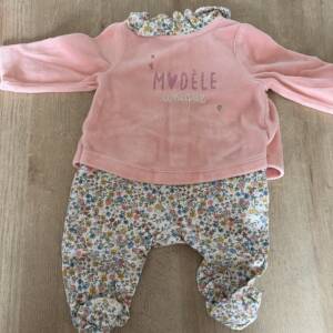Pyjama rose à fleur TAO 3 mois 59 cm Tape à l'Œil 0-3 mois