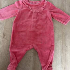 Pyjama velours rose étoile TAO 3 mois 62 cm Tape à l'Œil 0-3 mois
