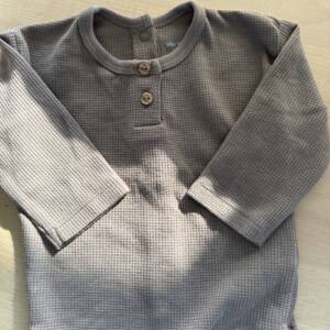 T-shirt ML brun boutons 3 mois Verbaudet