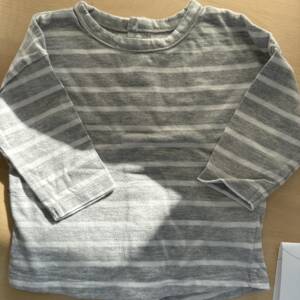 T shirt ML gris rayures blanches 3 mois La redoute