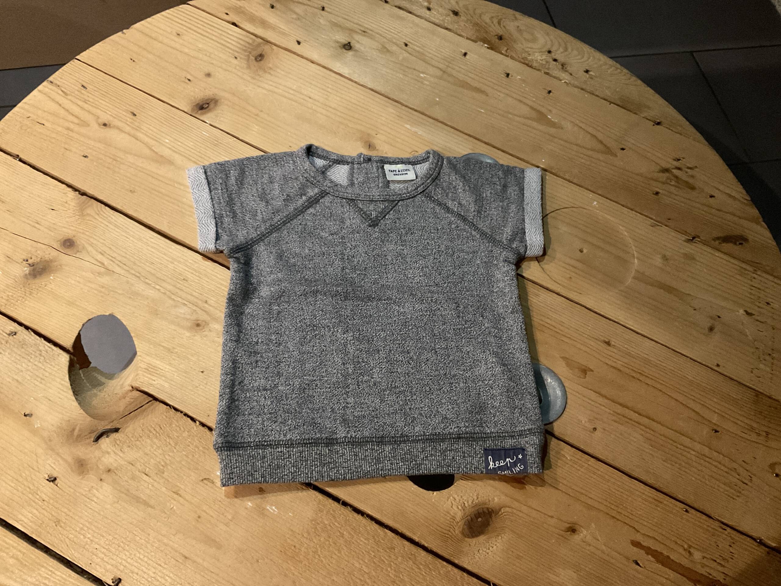 T-shirt chiné gris Tape à l'Œil 6-12 mois