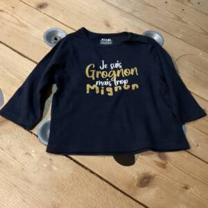 T-shirt manches longues grognon Kiabi 6-12 mois