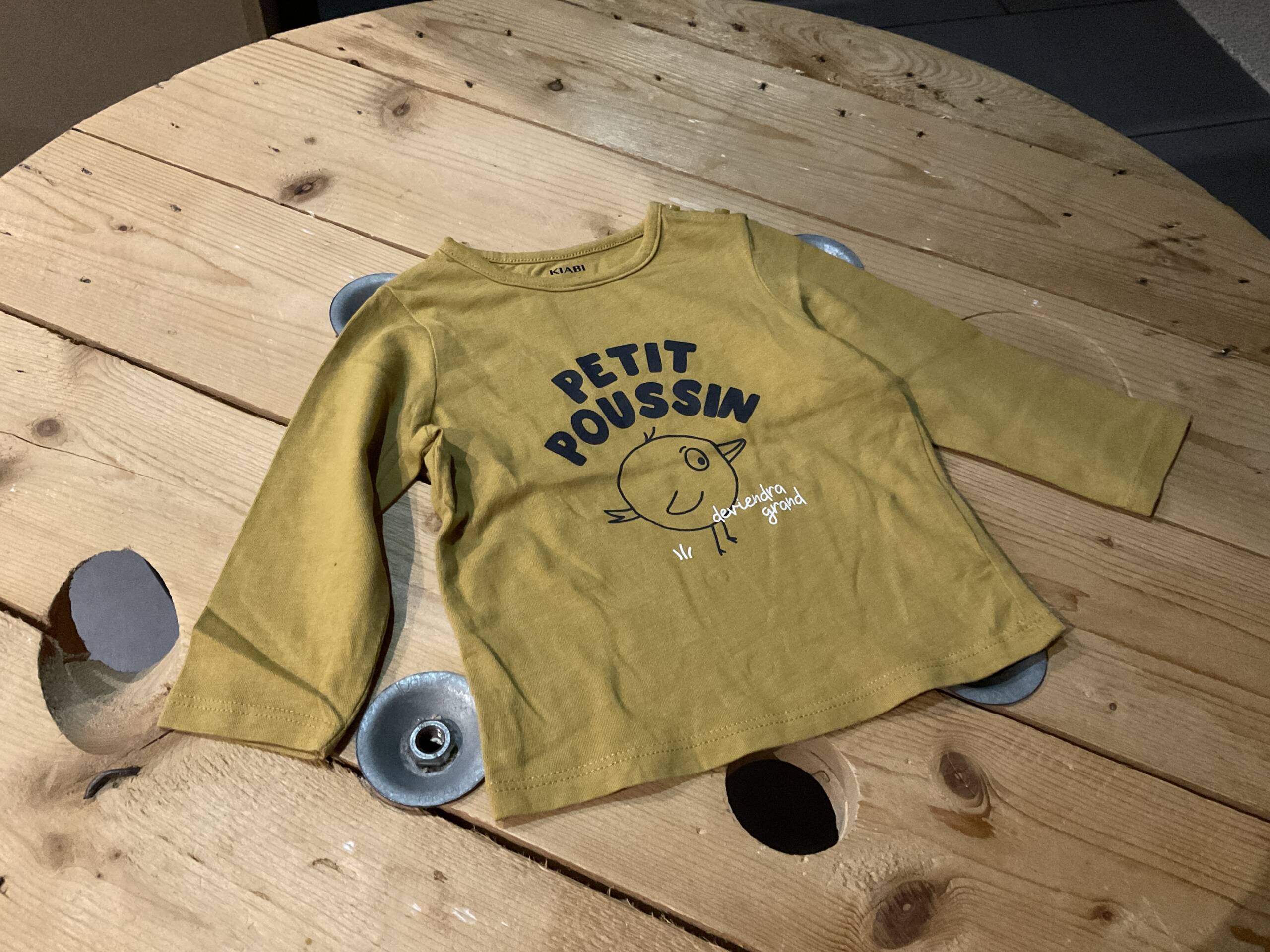 T-shirt manches longues poussin Kiabi 6-12 mois