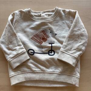 Sweat beige ours trottinette 6 mois La Redoute