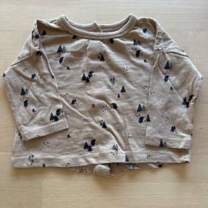 T shirt ML marron sapin noir 6 mois Verbaudet