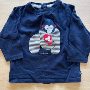 T shirt ML singe marine 6 mois Obaibi