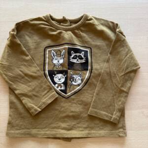 T shirt ML kaki animaux forêt 6 mois Verbaudet
