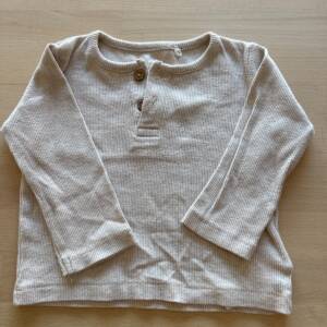 T shirt ML côtelé bouton beige 6 mois JBC